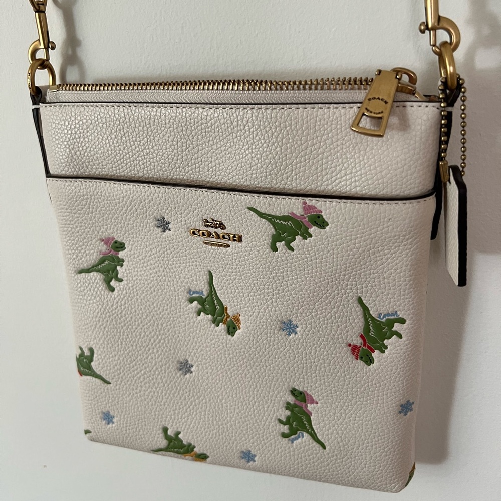 🦖COACH Rexy Winter Holiday Kitt Messenger Crossbody Shoulder Bag